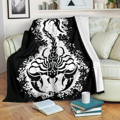 Scorpion in Leaves Tribal Throw Blanket