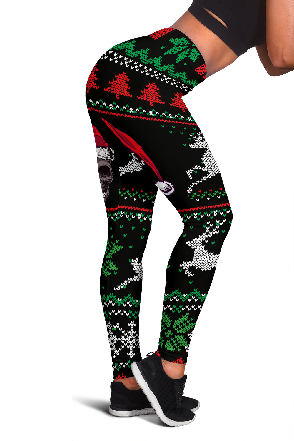 Christmas Leggings -  Womens Christmas Santa Skull Leggings