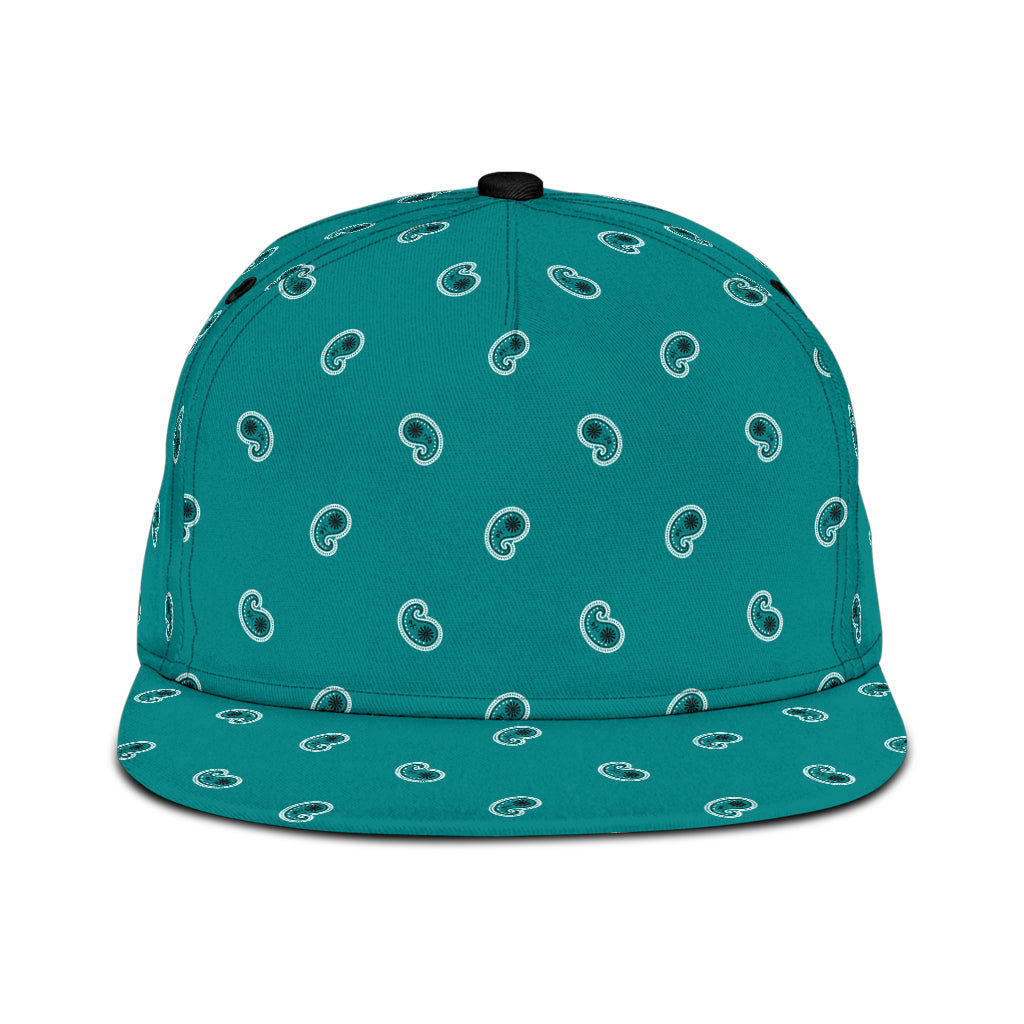 Teal Paisley Snapback Hat