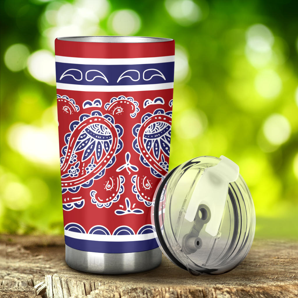 patriotic print bandana tumbler
