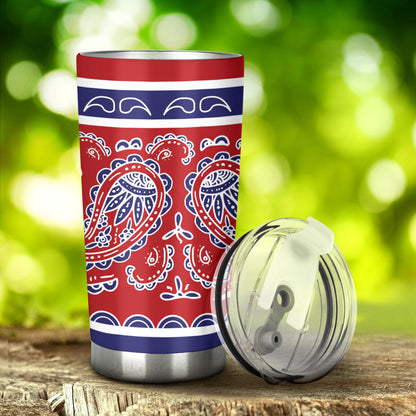 patriotic print bandana tumbler