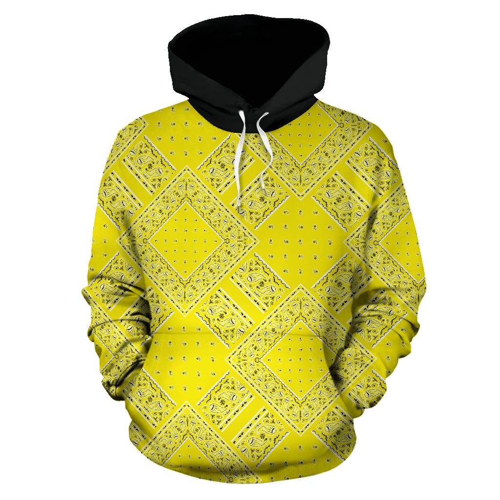 Yellow and black bandana hoodie
