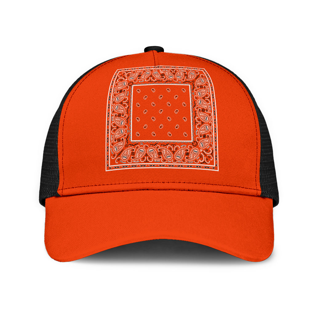 Perfect Orange Bandana Simple Mesh Back Cap