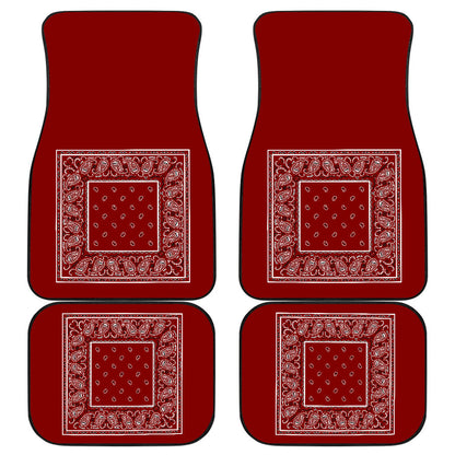 Quad Maroon Bandana Car Floor Mats - Minimal