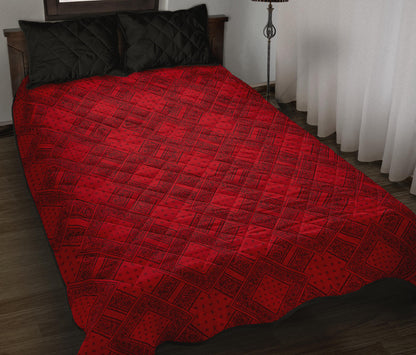 Quilt Set - Red and Black Bandana DB Quilt w/Shams