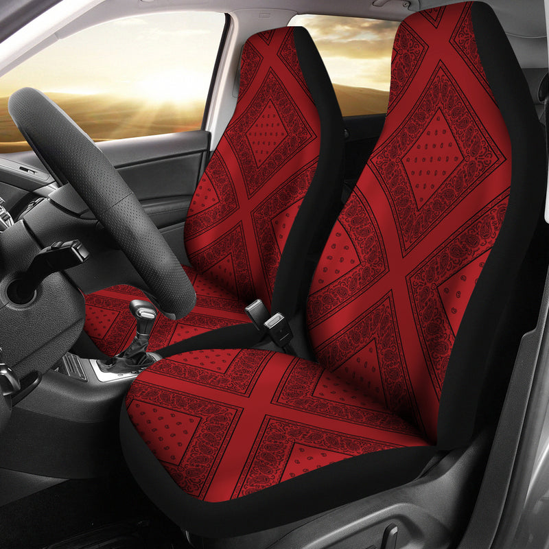 red and black bandana car seat cover