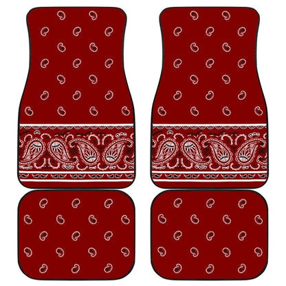 Quad Maroon Bandana Car Floor Mats - Fancy