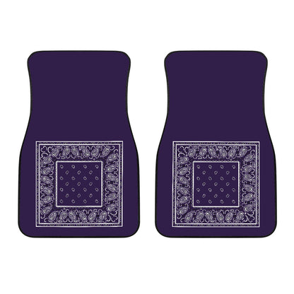 Dual Royal Purple Bandana Car Mats - Minimal