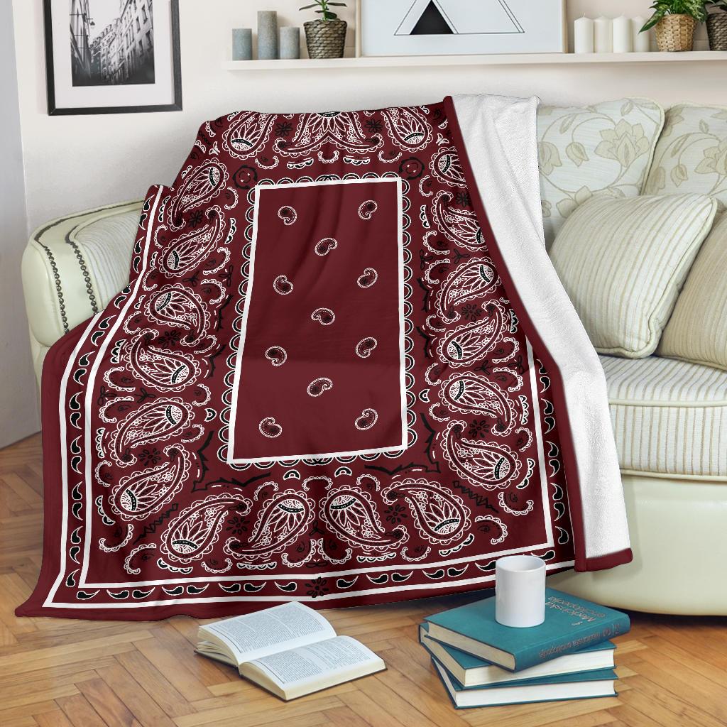 Burgundy Bandana Blankets