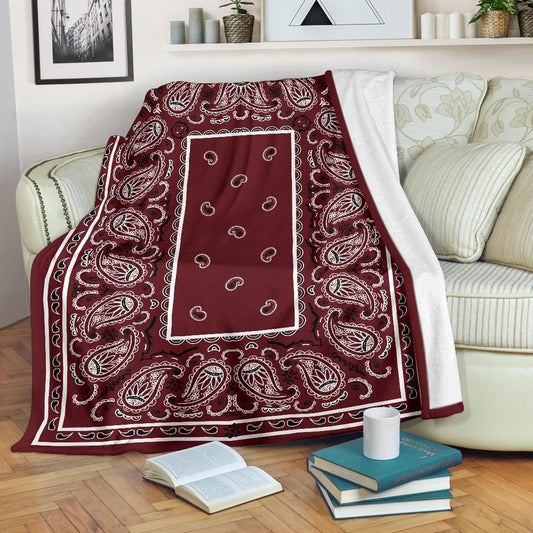 Burgundy Bandana Blankets