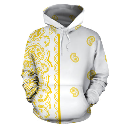 white and gold bandana hoodie