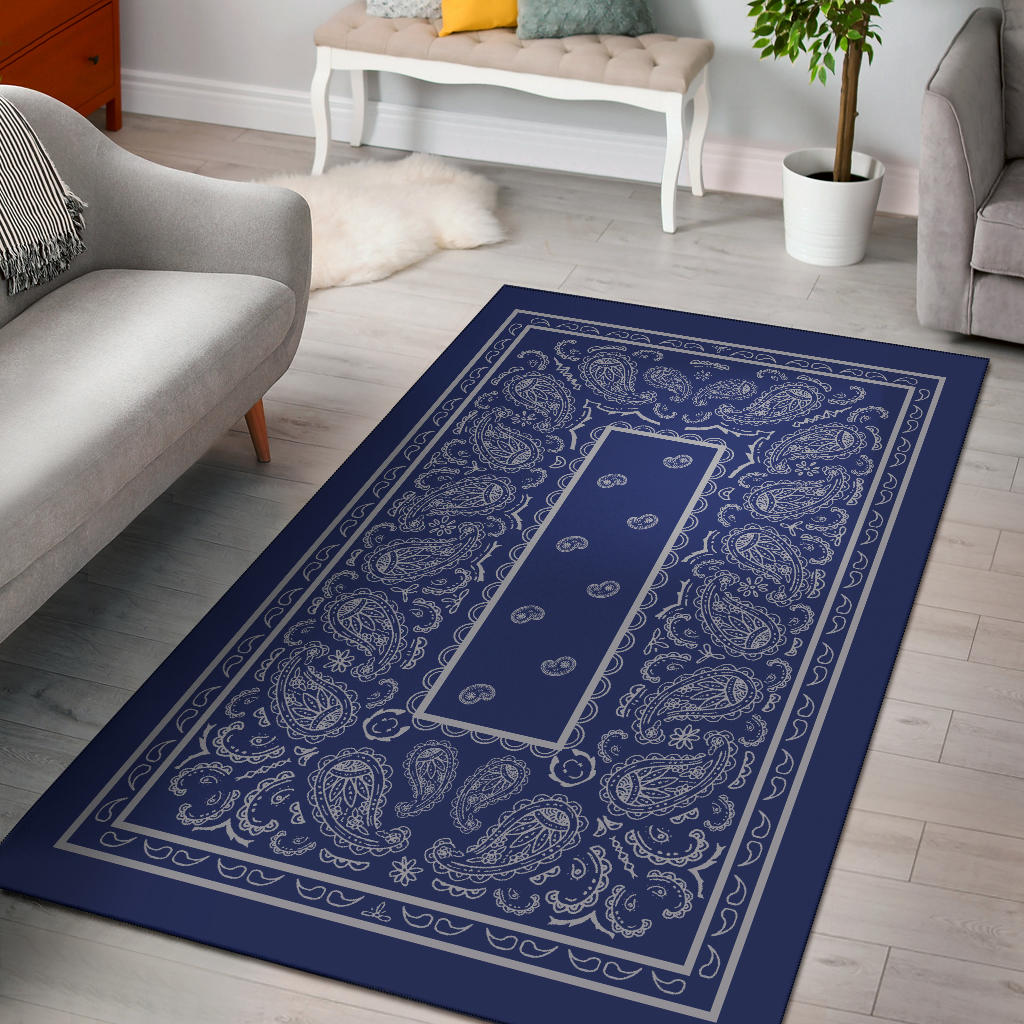 blue and gray bandana decor