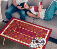 Red Bandana Rectangular Sugar Skull Coffee Tables