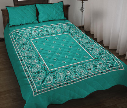 Quilt Set - Turquoise Bandana Quilt w/Shams