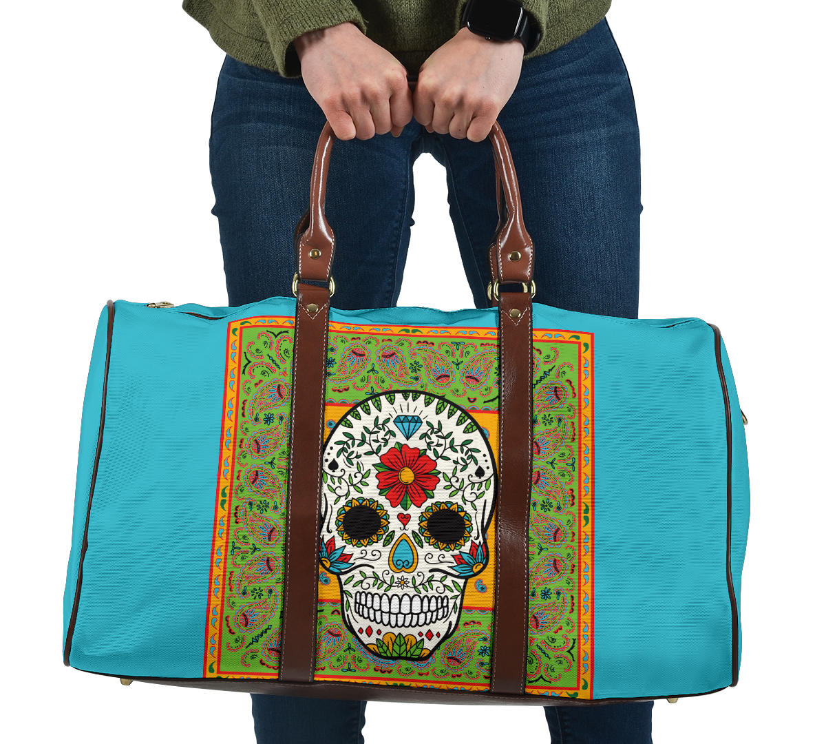 sugar skull travel suitcase