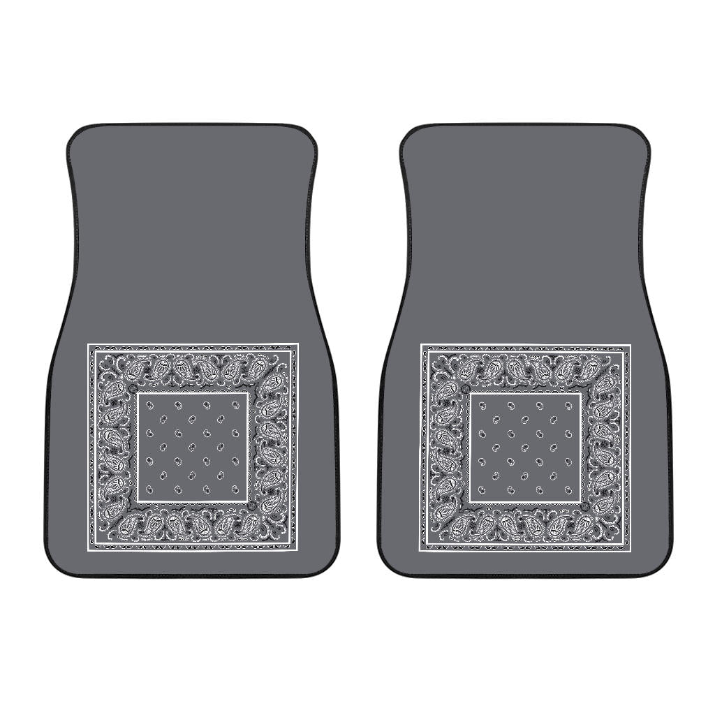 Dual Classic Gray Bandana Car Mats - Minimal