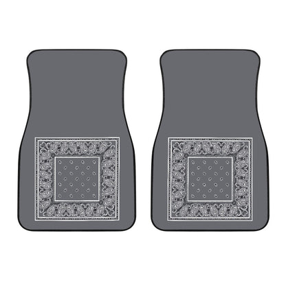 Dual Classic Gray Bandana Car Mats - Minimal