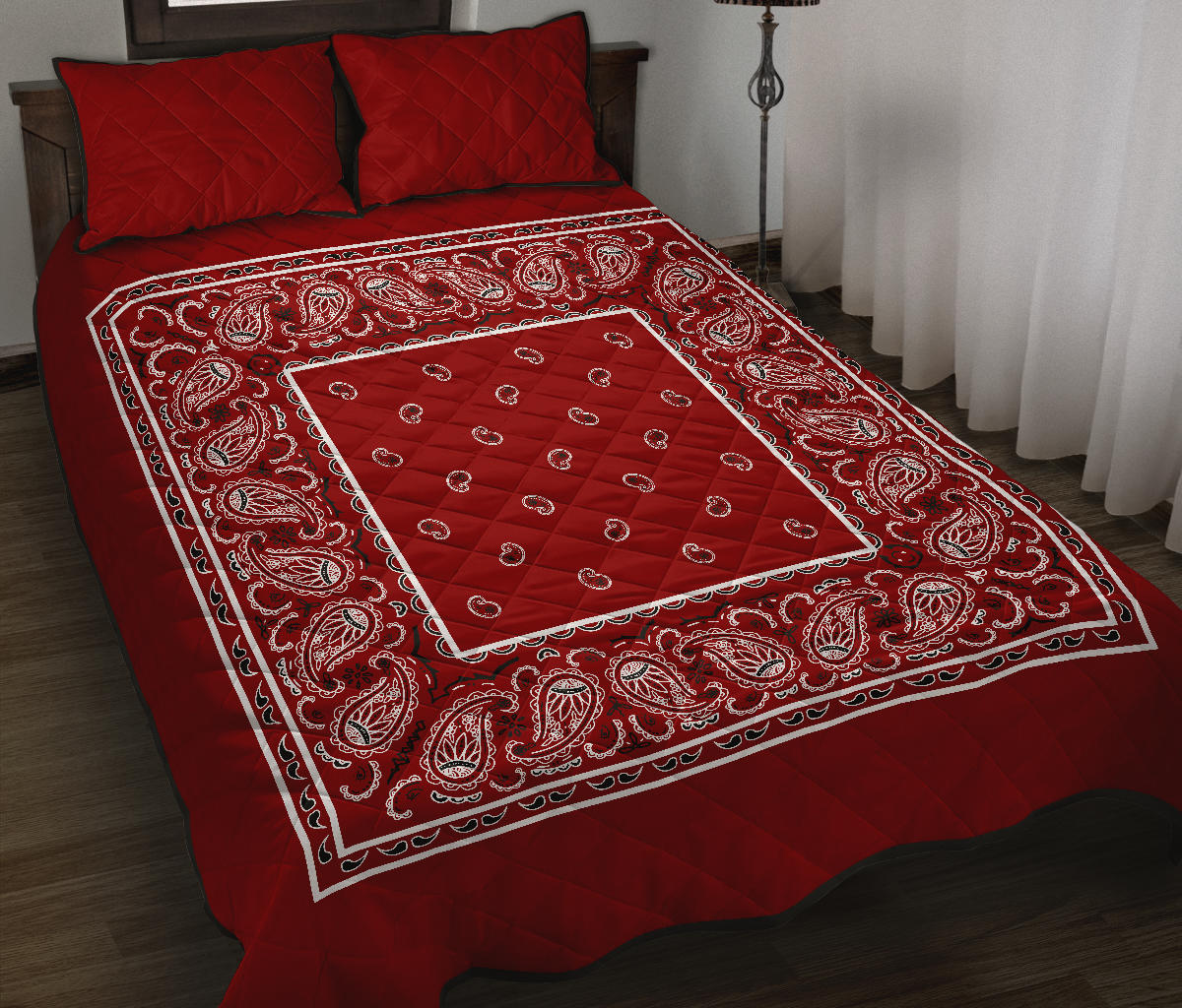 Quilt Set - Maroon Bandana Quilt w/Shams