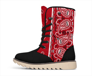 Classic Red Bandana Women's Winter Boots