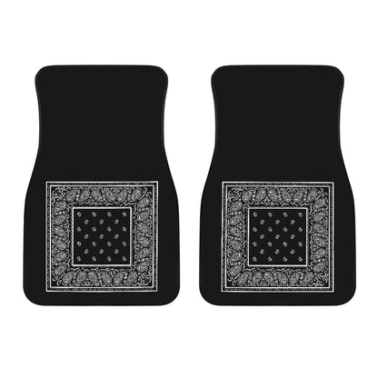 Dual Black Bandana Car Mats - Minimal