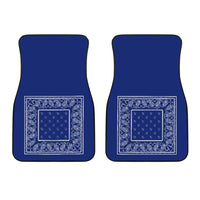 Dual Royal Blue Bandana Car Mats - Minimal