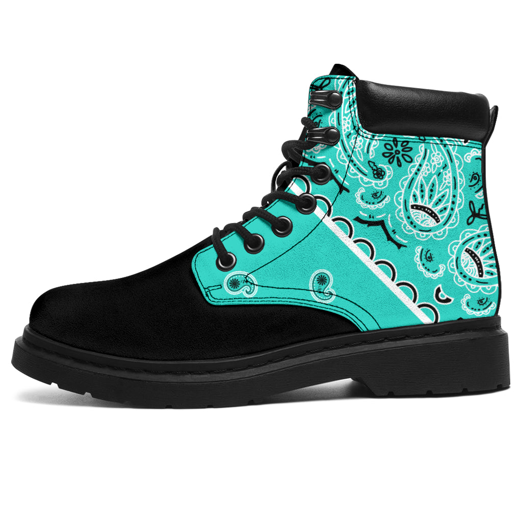 Turquoise Bandana Blackout All Season Boots