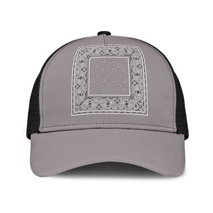 Classic Gray Bandana Simple Mesh Back Cap