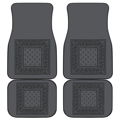 Quad Black and Gray Bandana Car Mats - Minimal