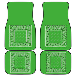 Quad Lime Green Bandana Car Floor Mats - Minimal