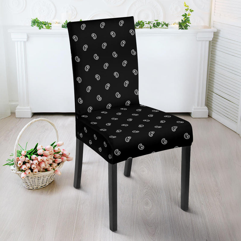 Black Bandana Dining Chair Cover