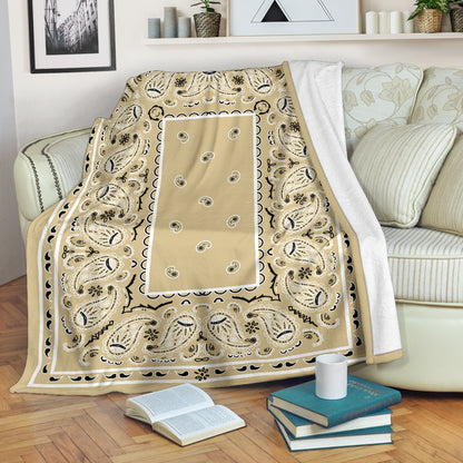 Khaki Bandana Throw Blanket