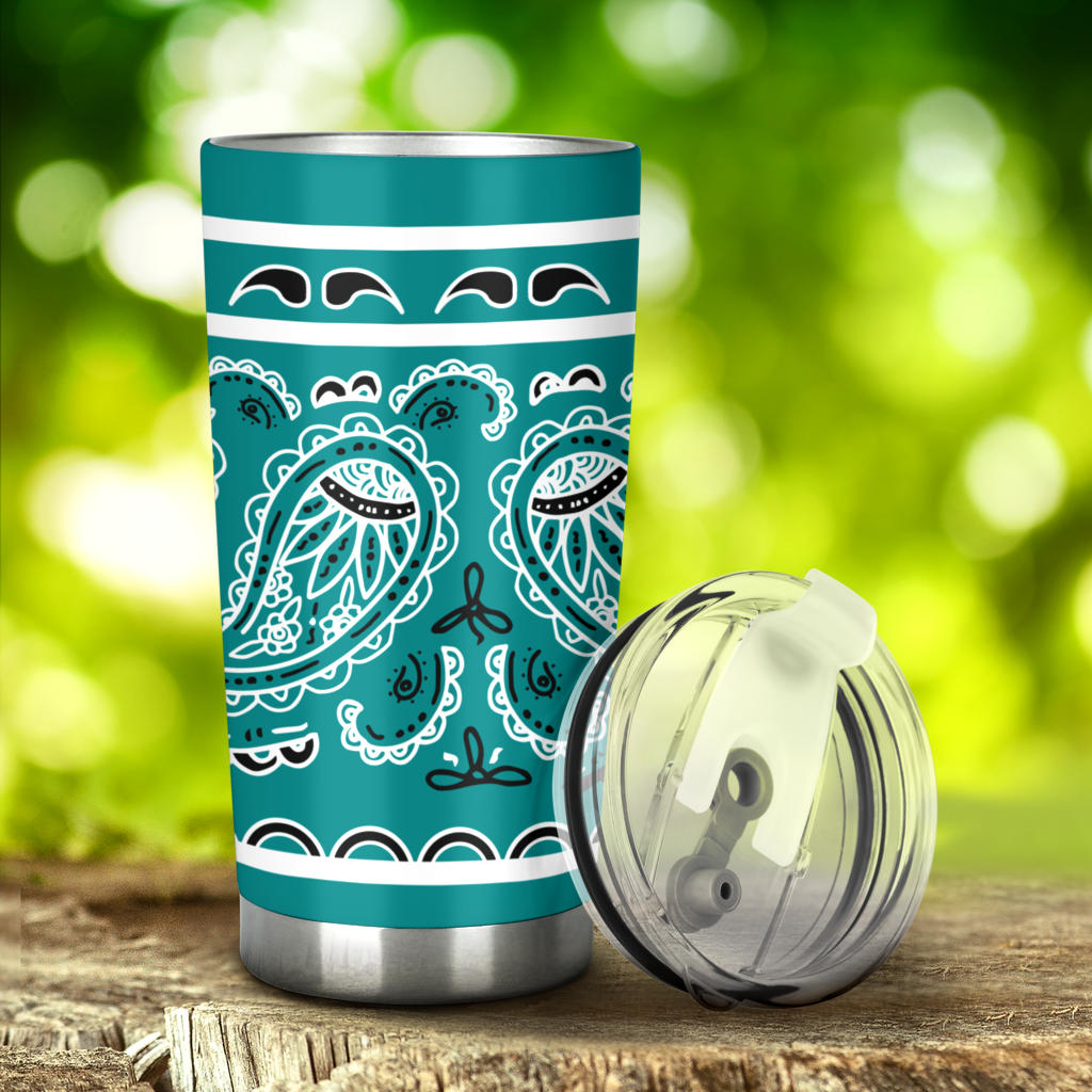 teal bandana cups