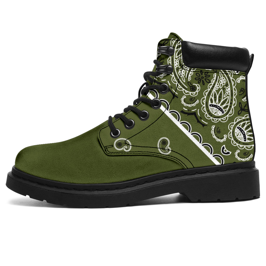 Army Green Bandana All Season Boots