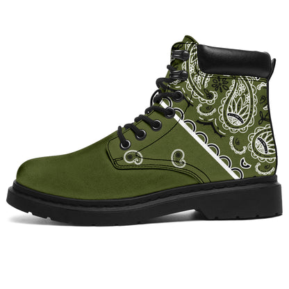 Army Green Bandana All Season Boots