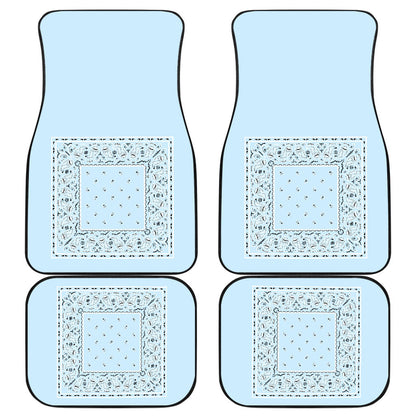 Quad Light Blue Bandana Car Floor Mats - Minimal