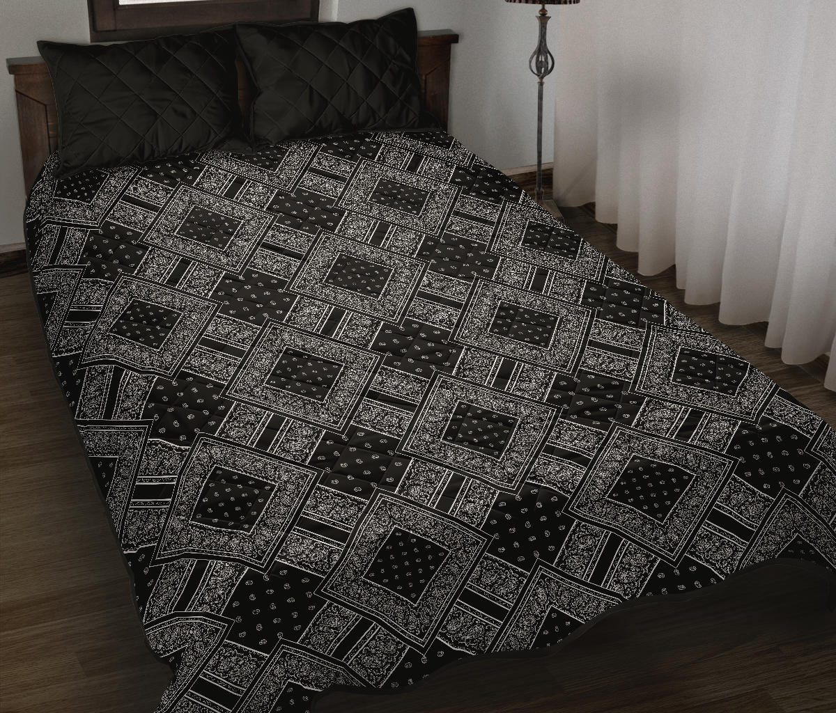 Quilt Set - Black Bandana DB Quilt w/Shams