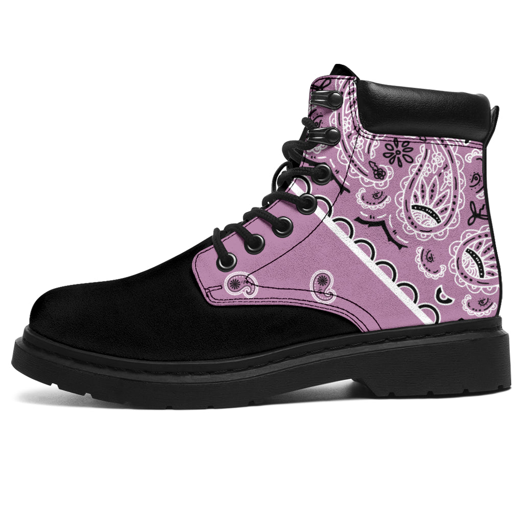 mauve bandana hiking boots