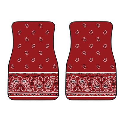 Dual Classic Red Bandana Car Floor Mats - Fancy
