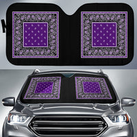 purple bandana car window shade