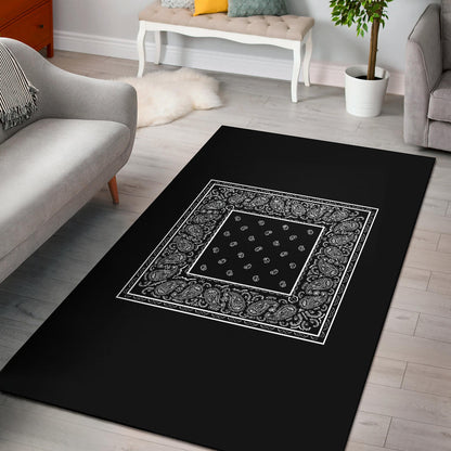 black bandana throw rug