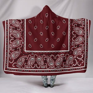 burgundy bandana hooded blanket