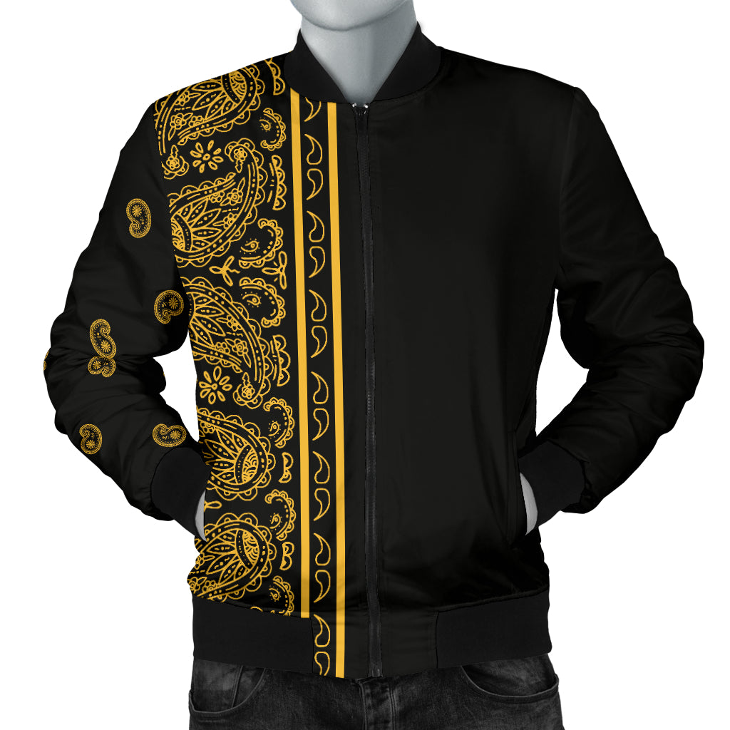 mens bandana bomber jacket