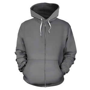 grey bandana zip hoodie front view