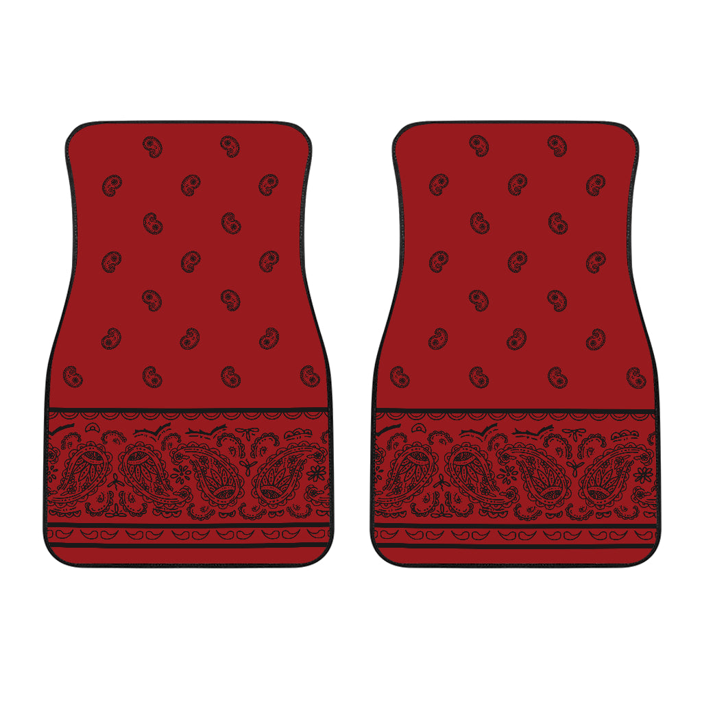 Dual Red with Black Bandana Car Mats - Fancy