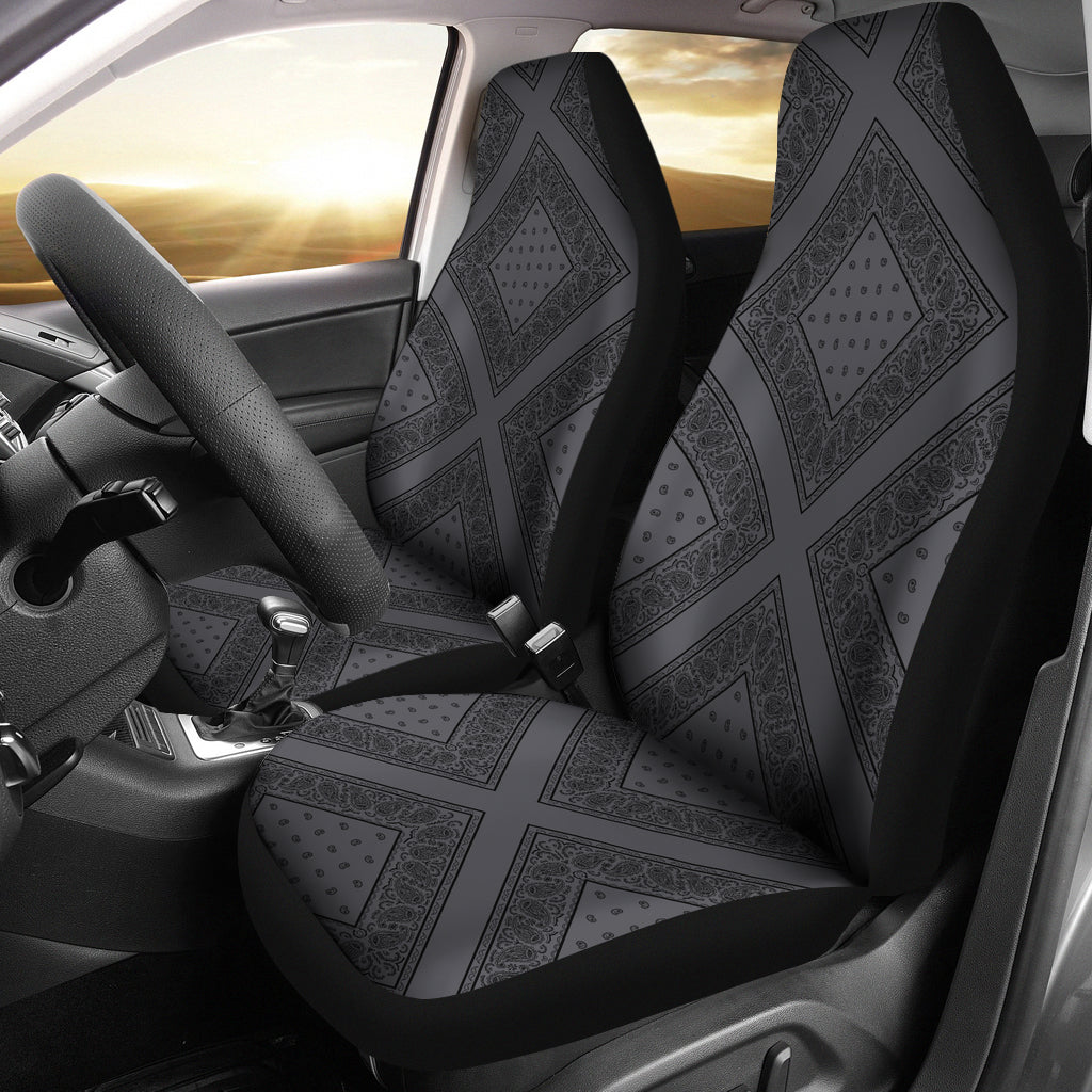 Gray and black seat cover
