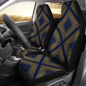 Navy and Gold Bandana Car Seat Covers