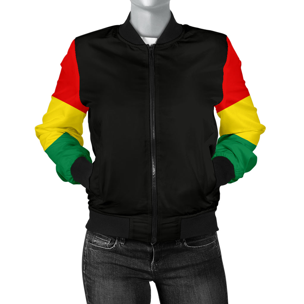 Women's Rasta Flag Bandana Sleeved Bomber Jacket