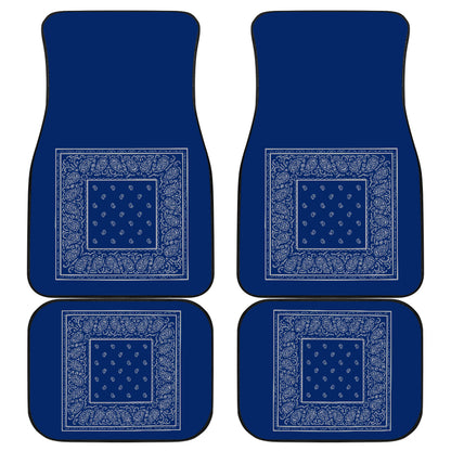 Quad Blue and Gray Bandana Car Mats - Minimal
