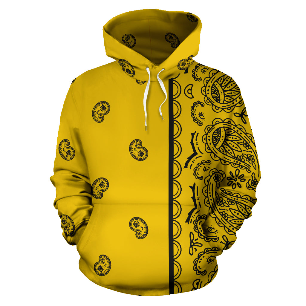 yellow and black hoodie front view