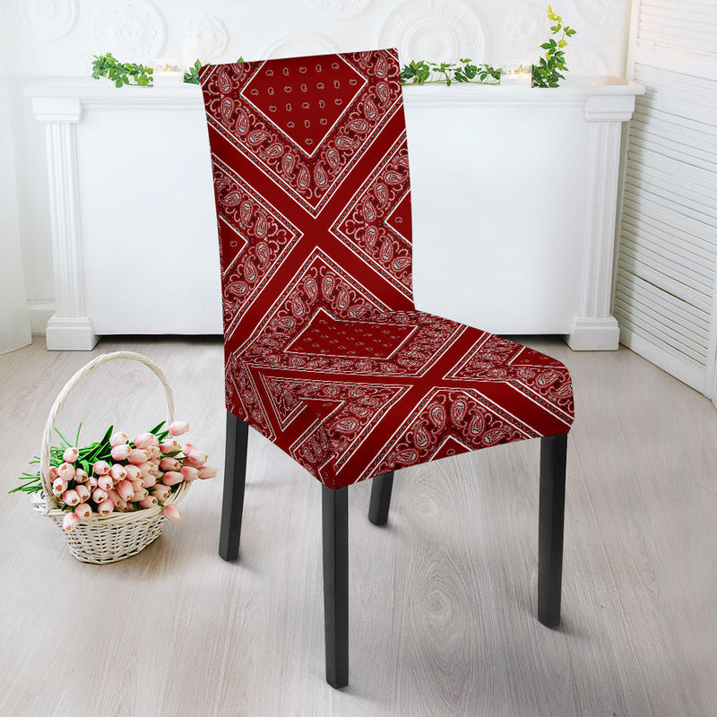 Maroon Red Bandana Dining Chair Cover